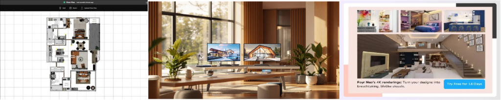 Foyr Neo AI powered interior design platform interface